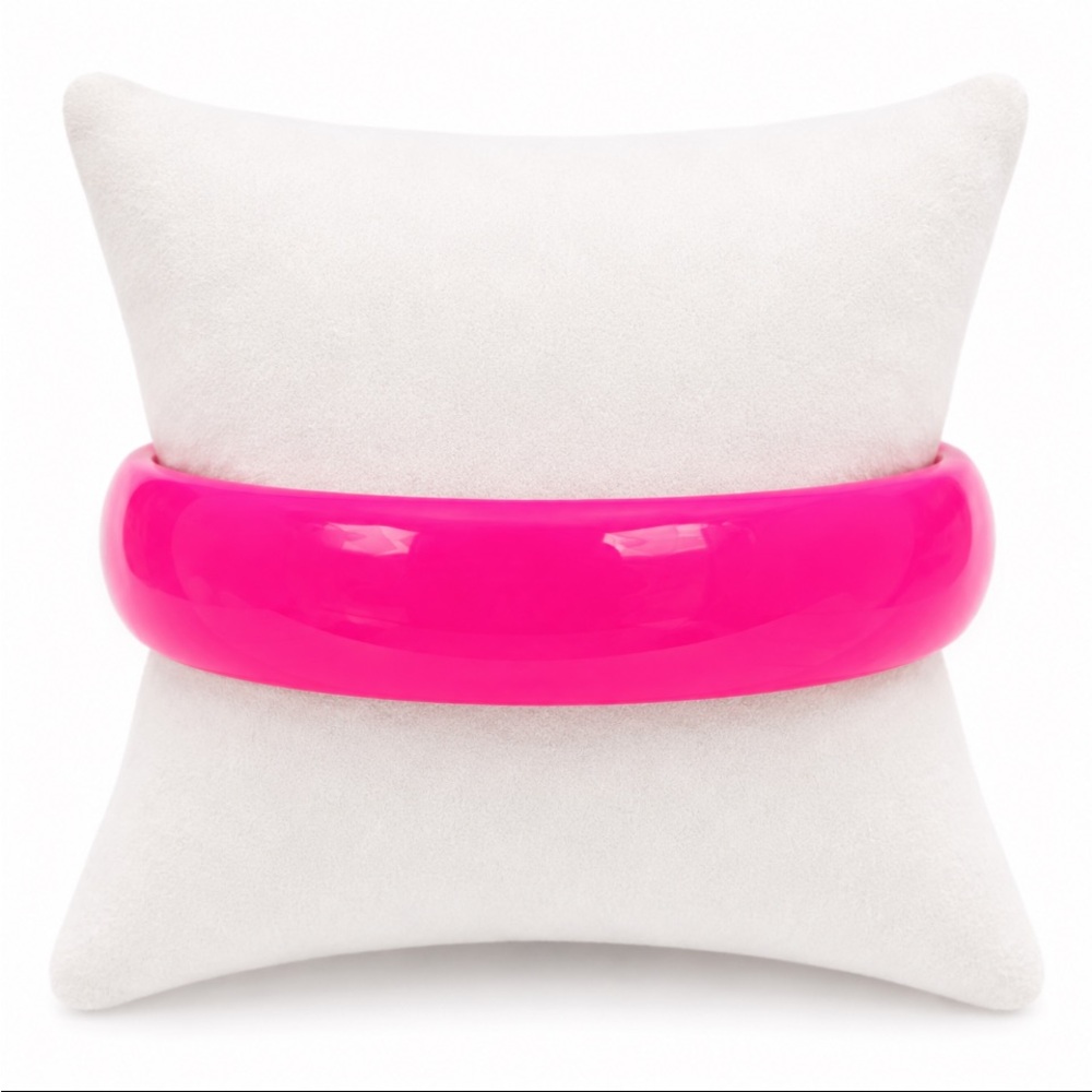 Bright Pink Acrylic Bangle Bracelet